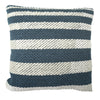 Hand-Woven Blue & White Boho Moroccan Decorative Throw Pillow - 17x17
